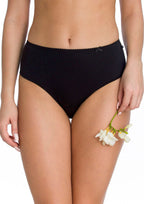 Lpc 110 - nero - slip da donna in cotone liscio (confezione