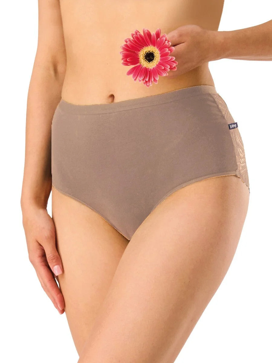 Lpf 112 - slip donna a vita alta in cotone con dettagli