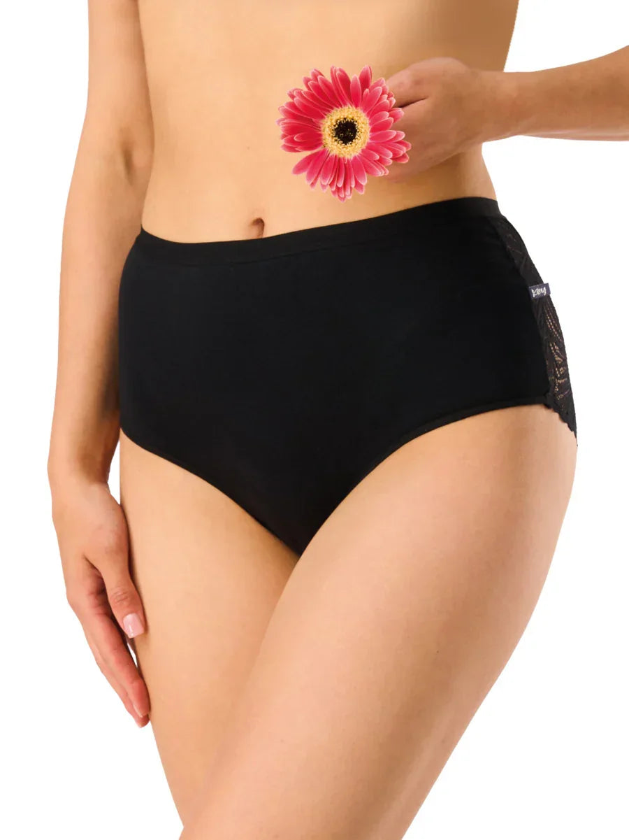 Lpf 112 - slip donna a vita alta in cotone con dettagli