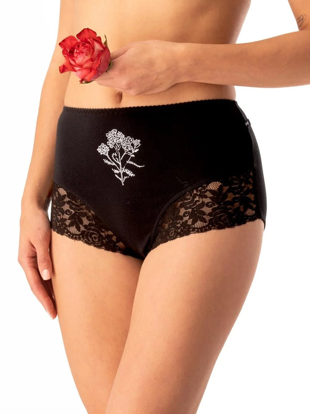 Lpf 578 - slip donna a vita alta in cotone elasticizzato