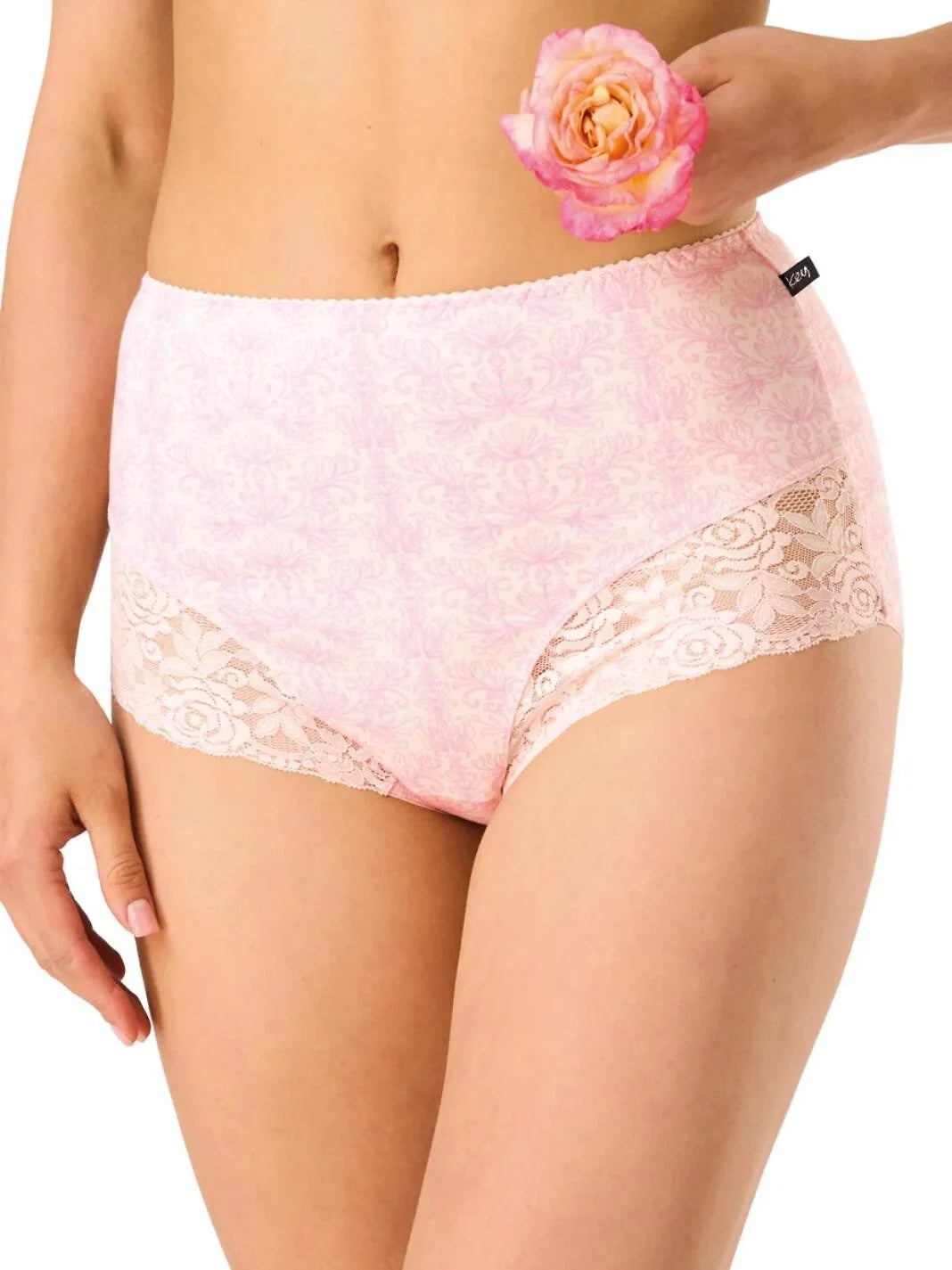 Lpf 585 - slip donna a vita alta in cotone elasticizzato