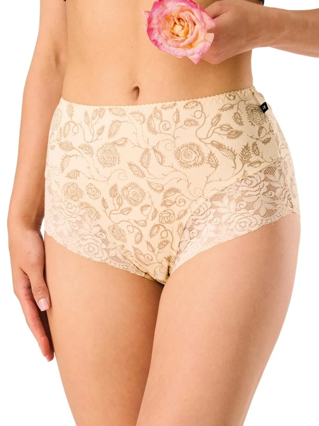 Lpf 599 - slip donna a vita alta in cotone fantasia