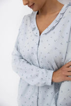 Lucille | pigiama lungo da donna in cotone a fantasia