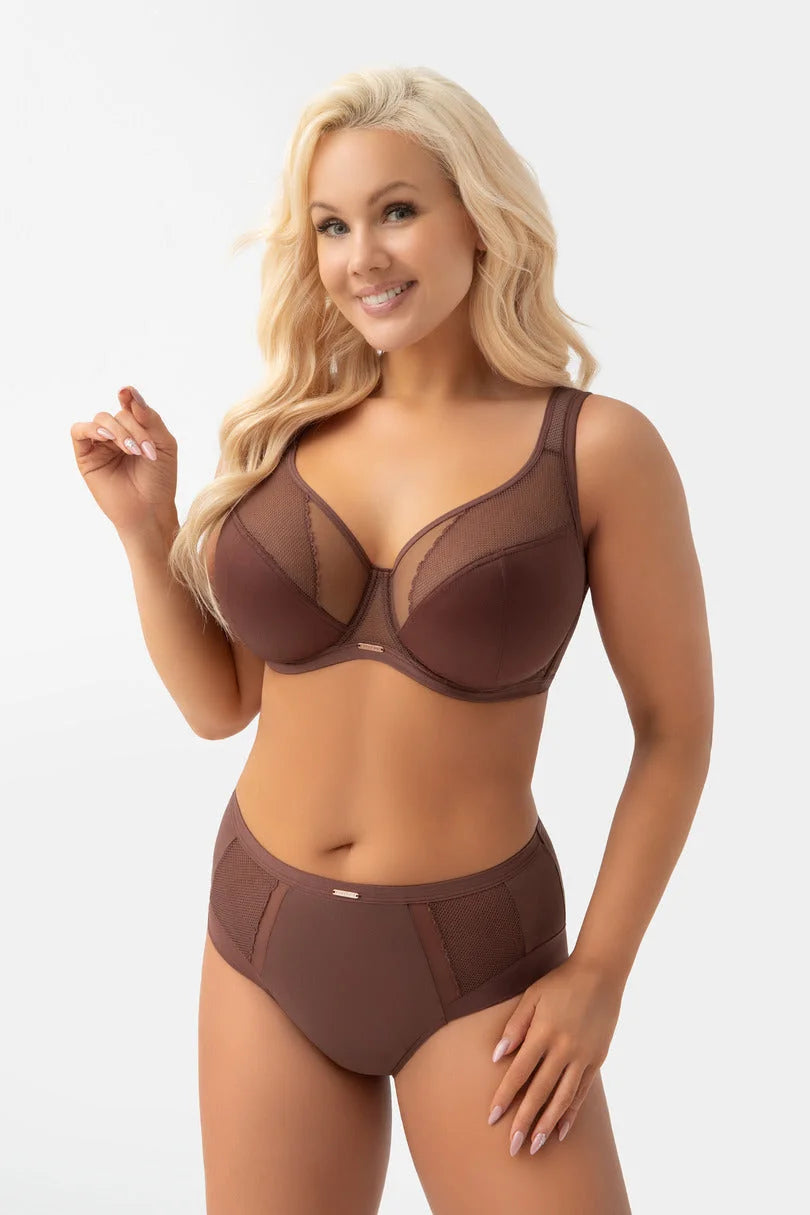Luisse lux - k442/1 - cioccolato - slip a vita alta