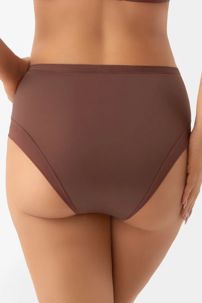 Luisse lux - k442/1 - cioccolato - slip a vita alta