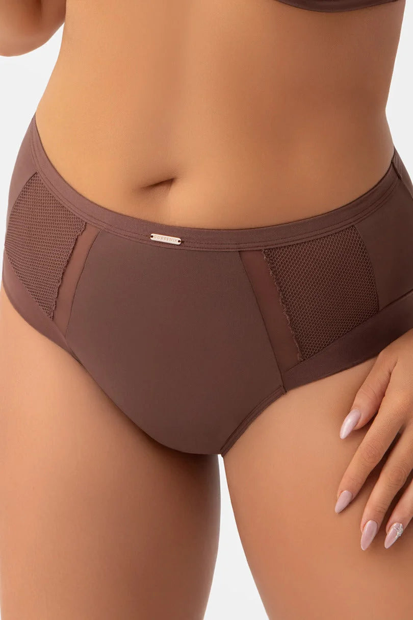 Luisse lux - k442/1 - cioccolato - slip a vita alta