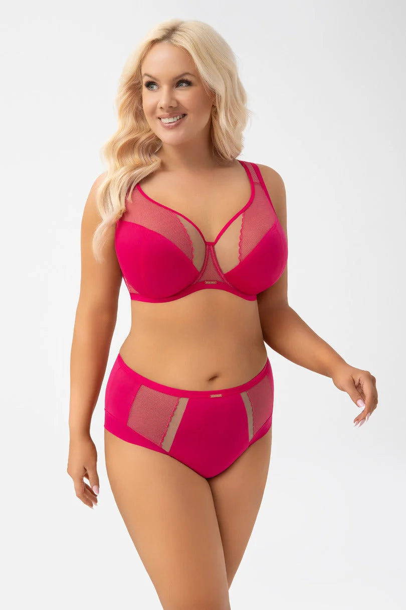 (luisse) slip a vita alta da donna in microfibra e pizzo