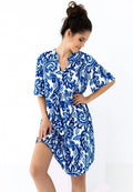 Luna | camicia da notte donna in viscosa - zaffiro