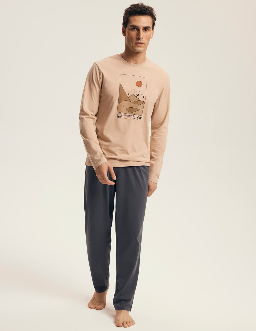 Luro | pigiama uomo in cotone con stampa montagna