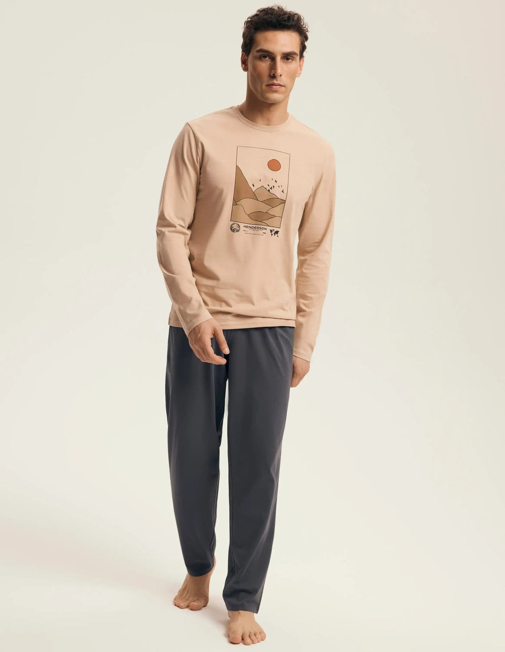 Luro | pigiama uomo in cotone con stampa montagna
