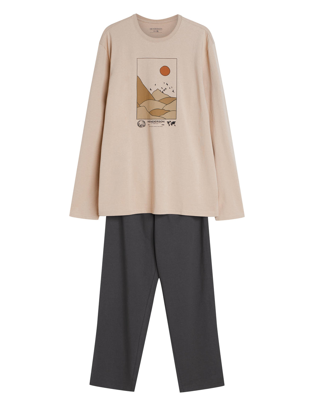 Luro | pigiama uomo in cotone con stampa montagna