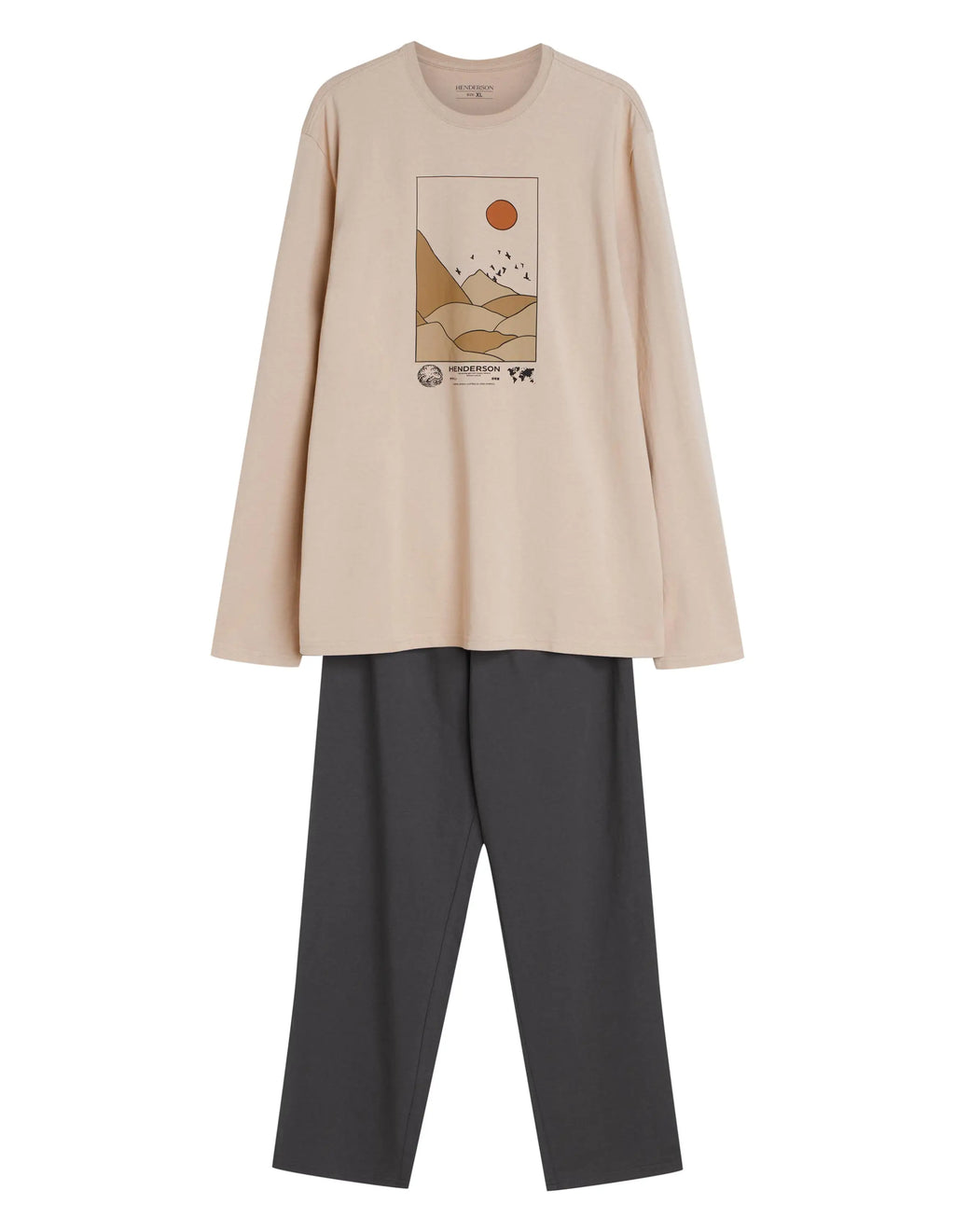 Luro | pigiama uomo in cotone con stampa montagna