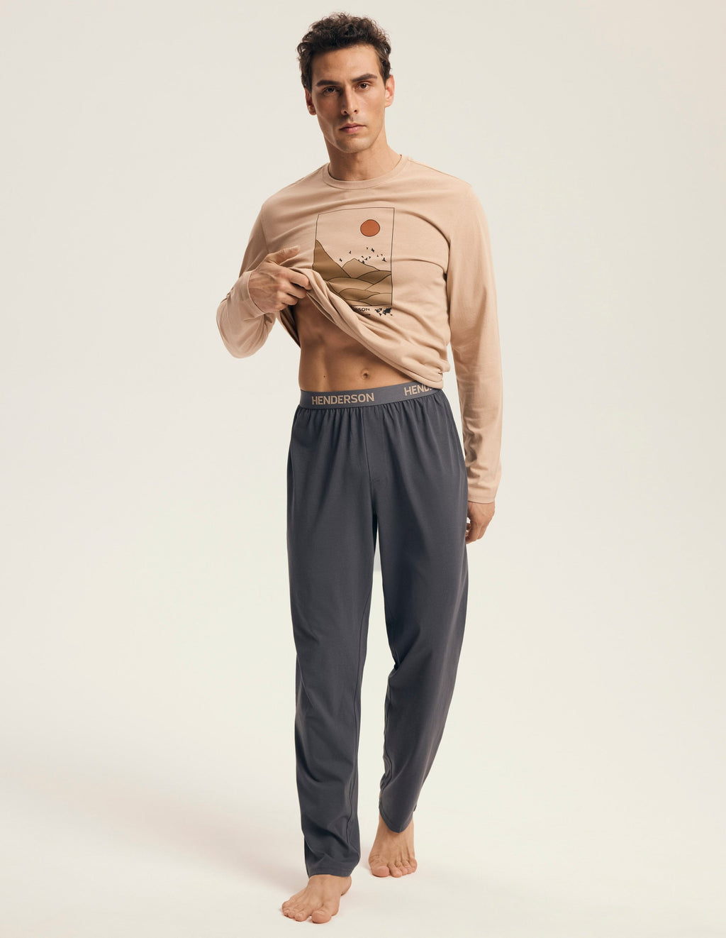 Luro | pigiama uomo in cotone con stampa montagna