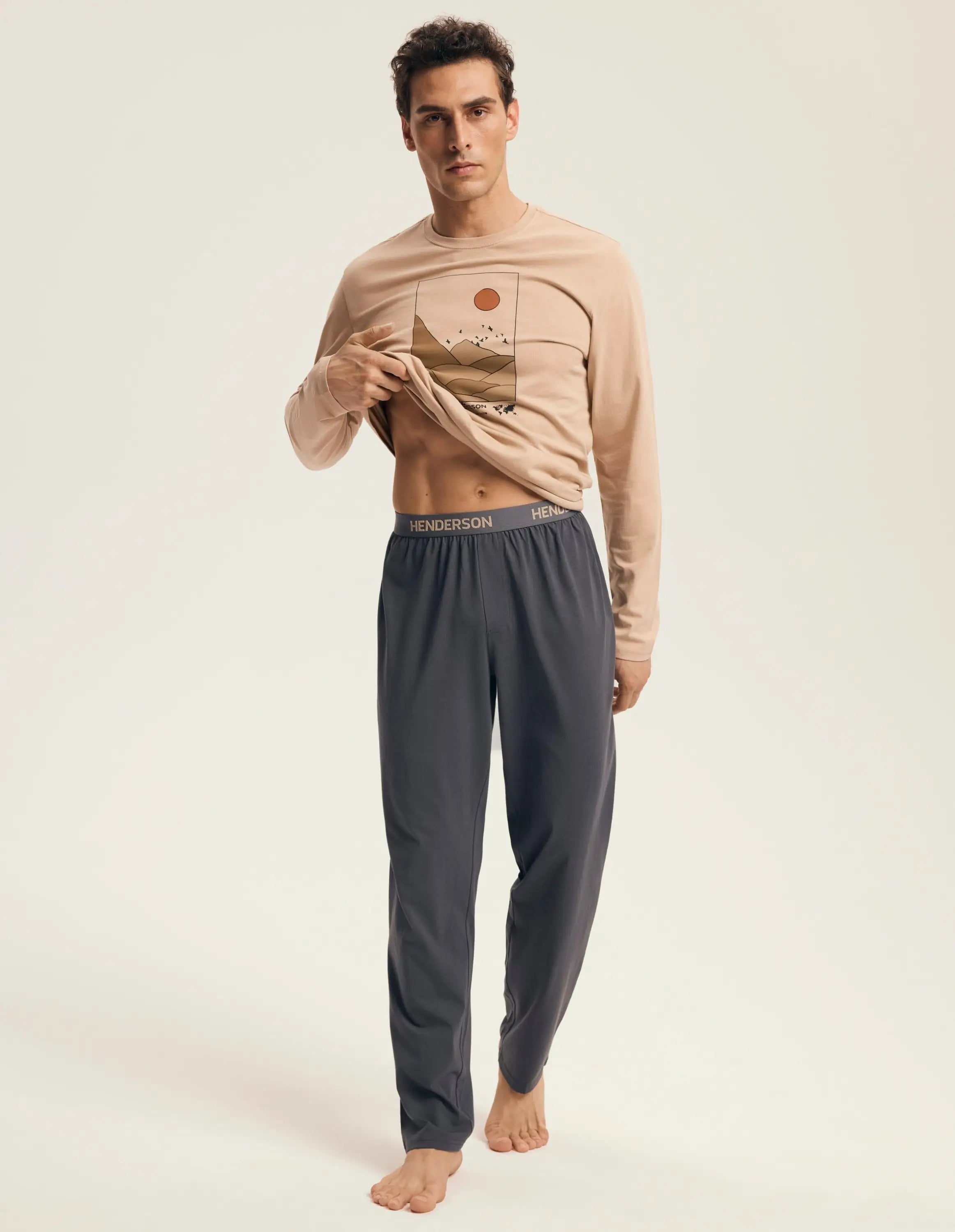 Luro | pigiama uomo in cotone con stampa montagna