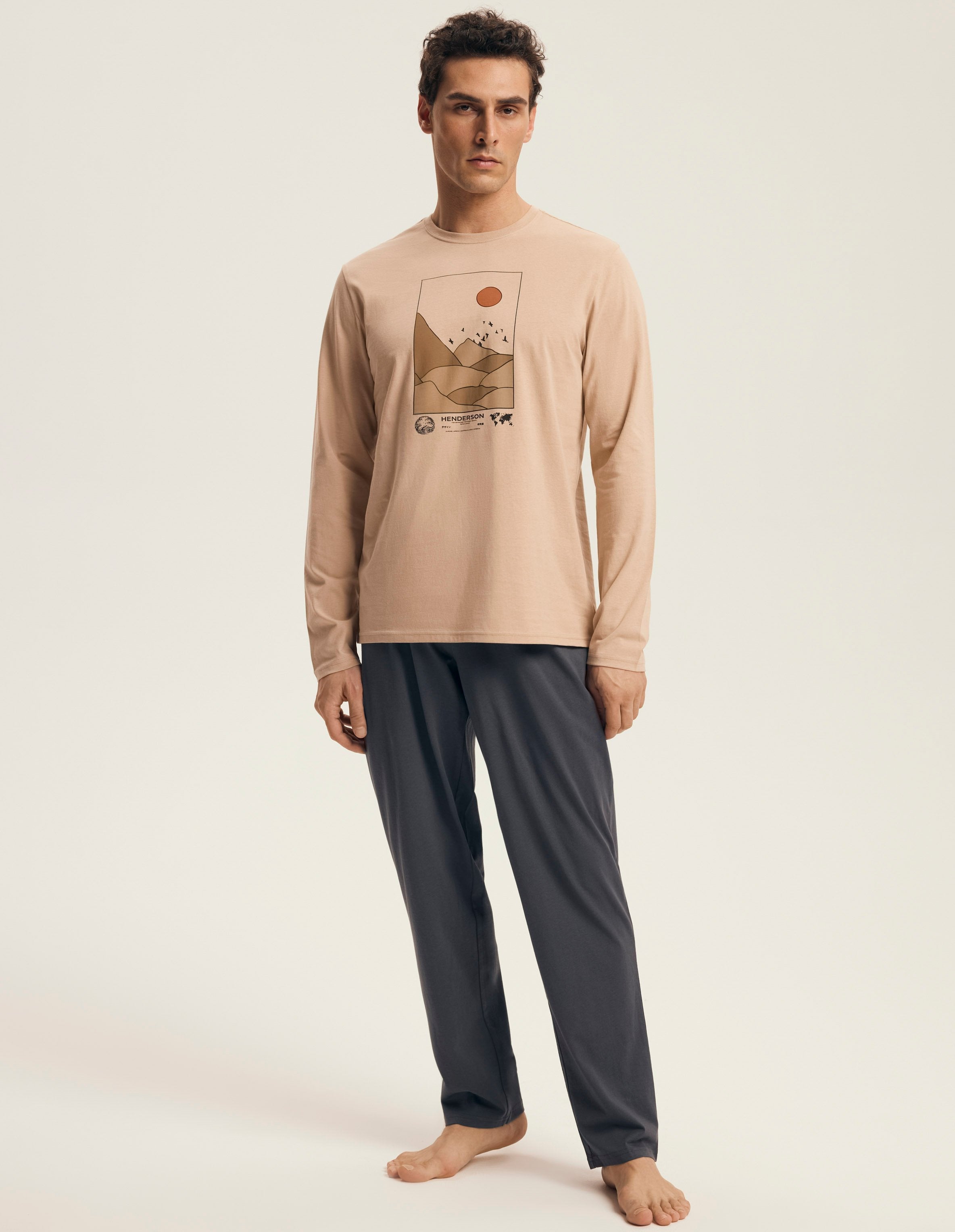 Luro | pigiama uomo in cotone con stampa montagna