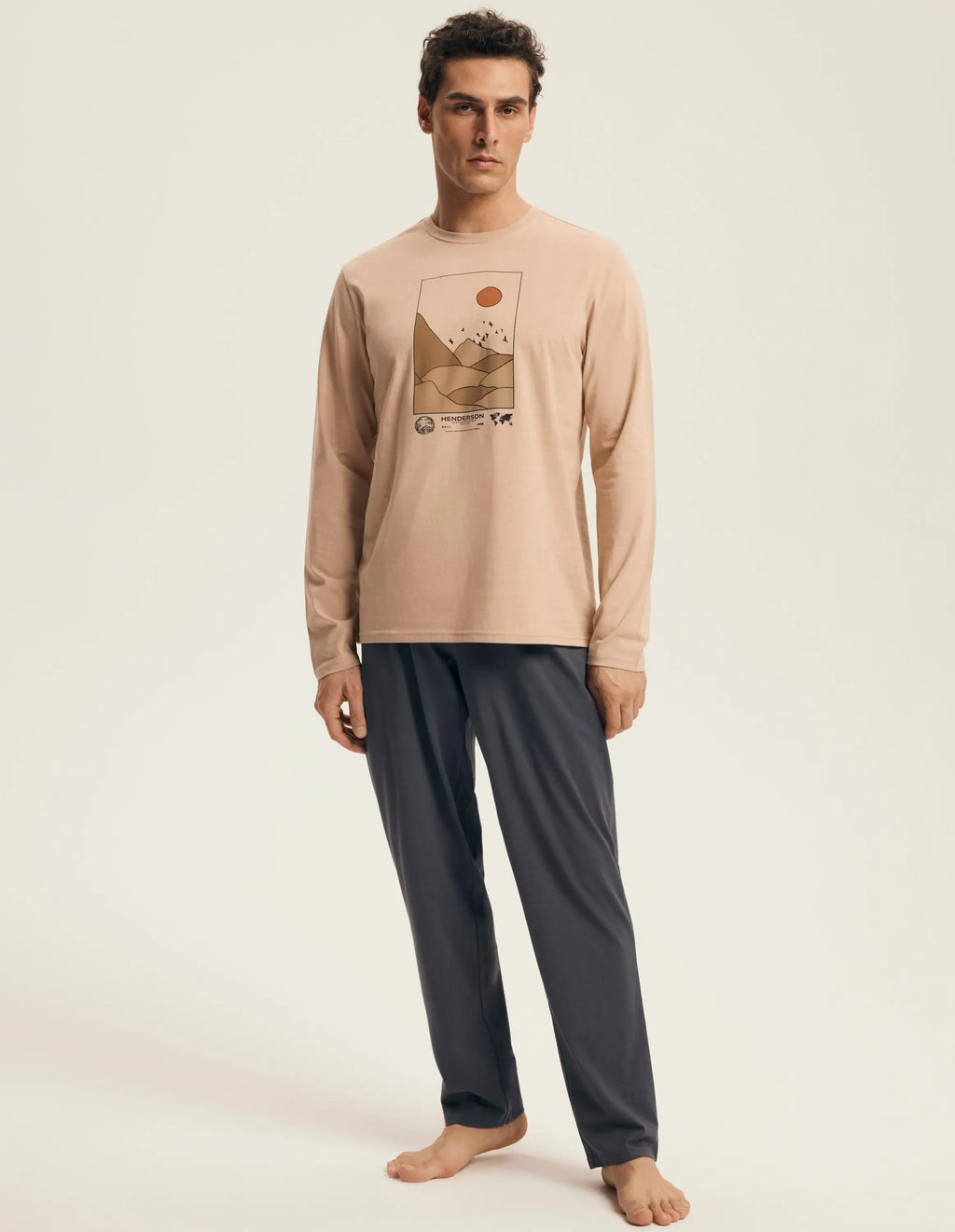 Luro | pigiama uomo in cotone con stampa montagna