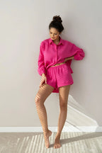 Magenta | completo/pigiama estivo da donna in mussola