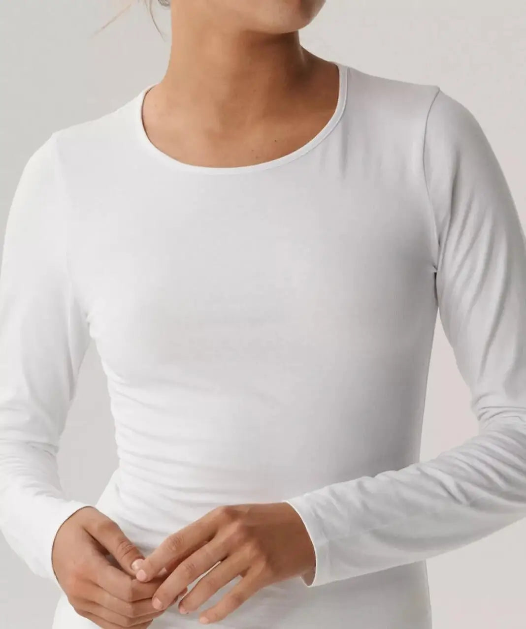 Maglia donna manica lunga in cotone elasticizzato