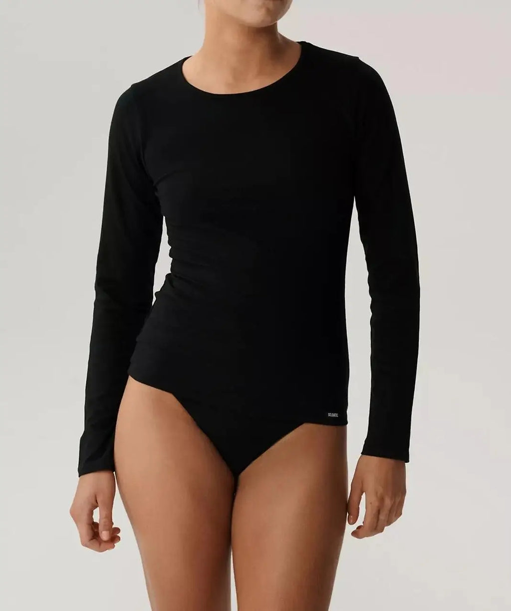 Maglia donna manica lunga in cotone elasticizzato