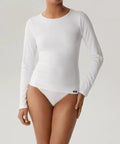 Maglia donna manica lunga in cotone elasticizzato