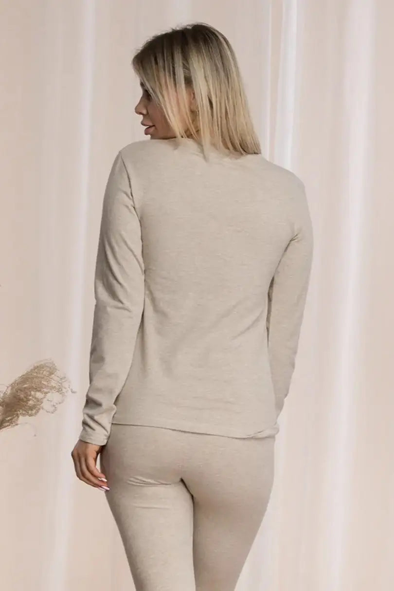 Maglia donna termica manica lunga in cotone felpato - hot