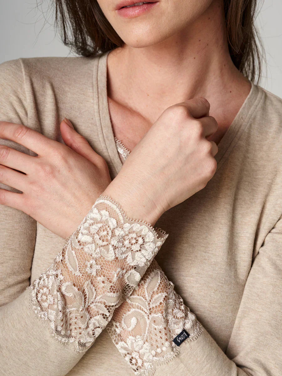 Maglia intima donna manica lunga in cotone felpato - hot