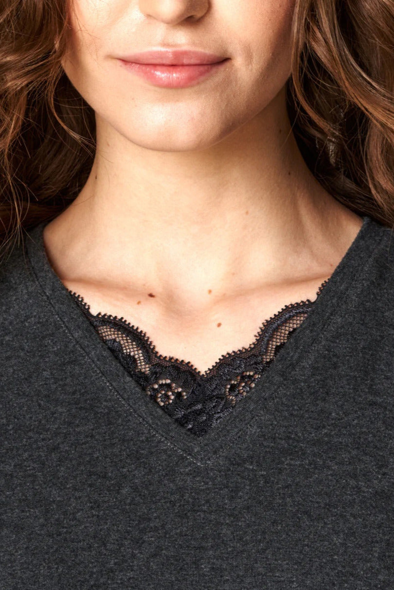 Maglia intima donna manica lunga in cotone felpato - hot