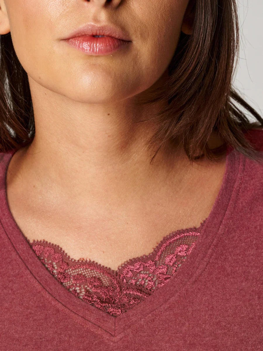 Maglia intima donna manica lunga in cotone felpato - hot