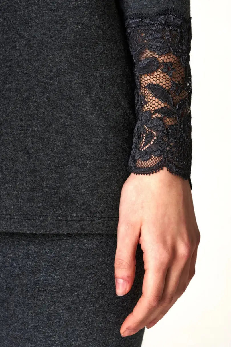 Maglia intima donna manica lunga in cotone felpato - hot