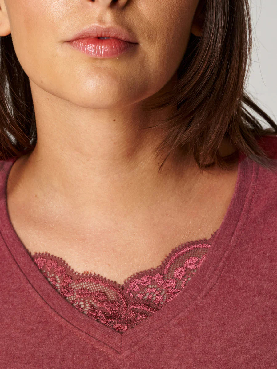 Maglia intima donna manica lunga in cotone felpato - hot