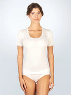 Maglia manica corta microwool plissè - made in italy - 306