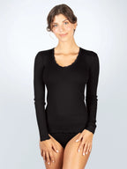 Maglia manica lunga microwool plissè - made in italy - 307