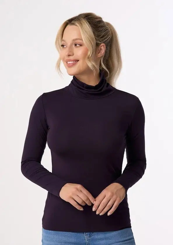 Maglia sottogiacca con collo lato in modal e cotone