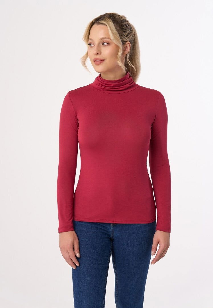 Maglia sottogiacca con collo lato in modal e cotone