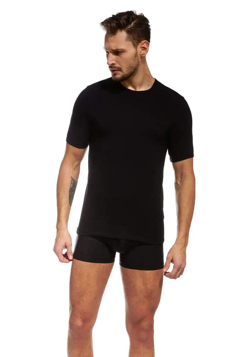 Maglia uomo a girocollo in cotone elasticizzato - high
