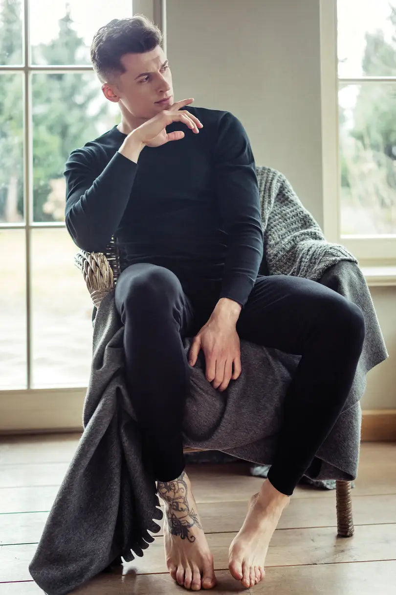 Maglia uomo a manica lunga in cotone rib - mvd 012