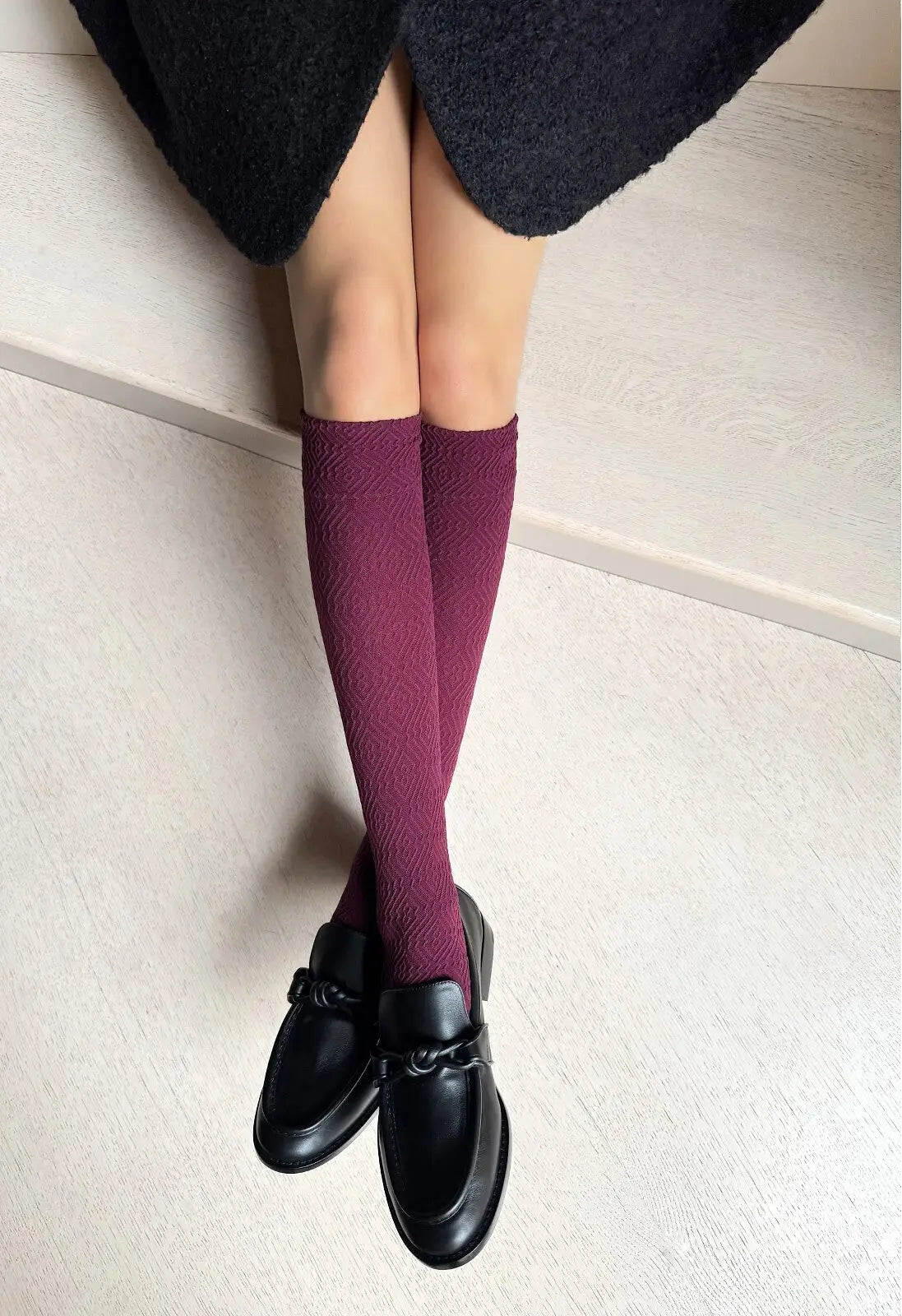 Margo | gambaletti microfibra lusso | motivo a rombi