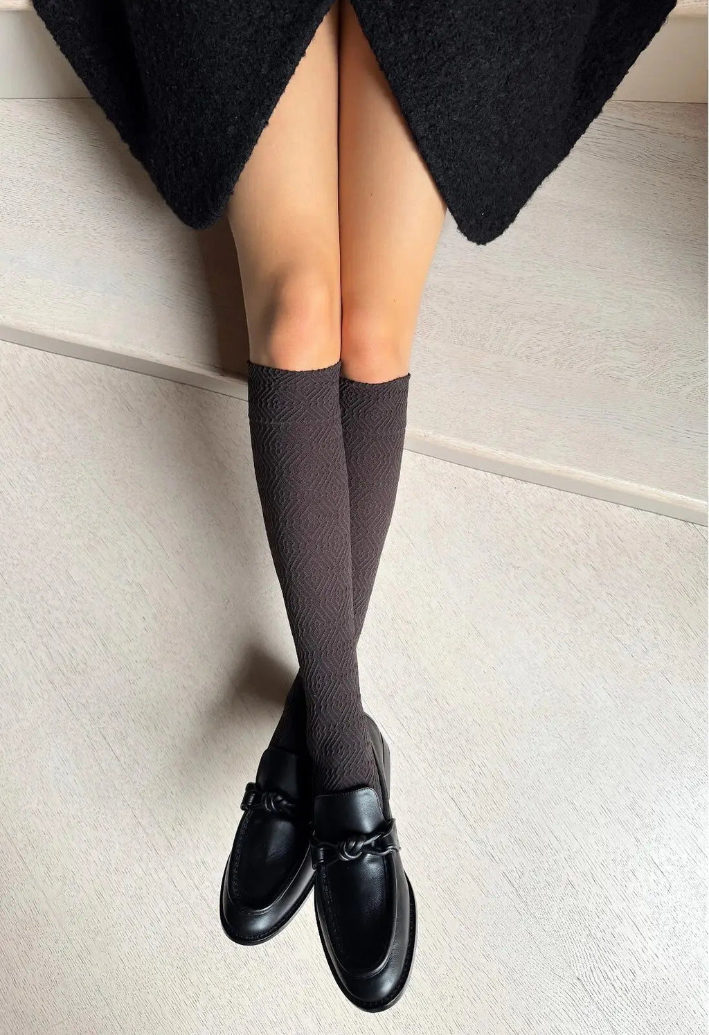 Margo | gambaletti microfibra lusso | motivo a rombi