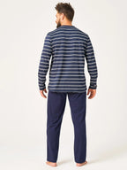 Mns 369 - pigiama da uomo in cotone con maglia a maniche