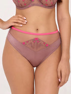 Mocha rose - slip donna brasiliano in microfibra e rete