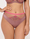 Mocha rose - slip donna in microfibra e rete ricamata - 2218