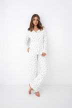 Monroe - pigiama lungo da donna in cotone interlock