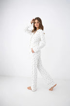 Monroe - pigiama lungo da donna in cotone interlock