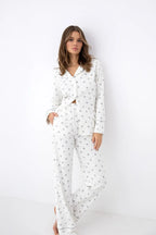 Monroe - pigiama lungo da donna in cotone interlock