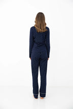 Morgan - pigiama da donna in cotone a pois con maniche
