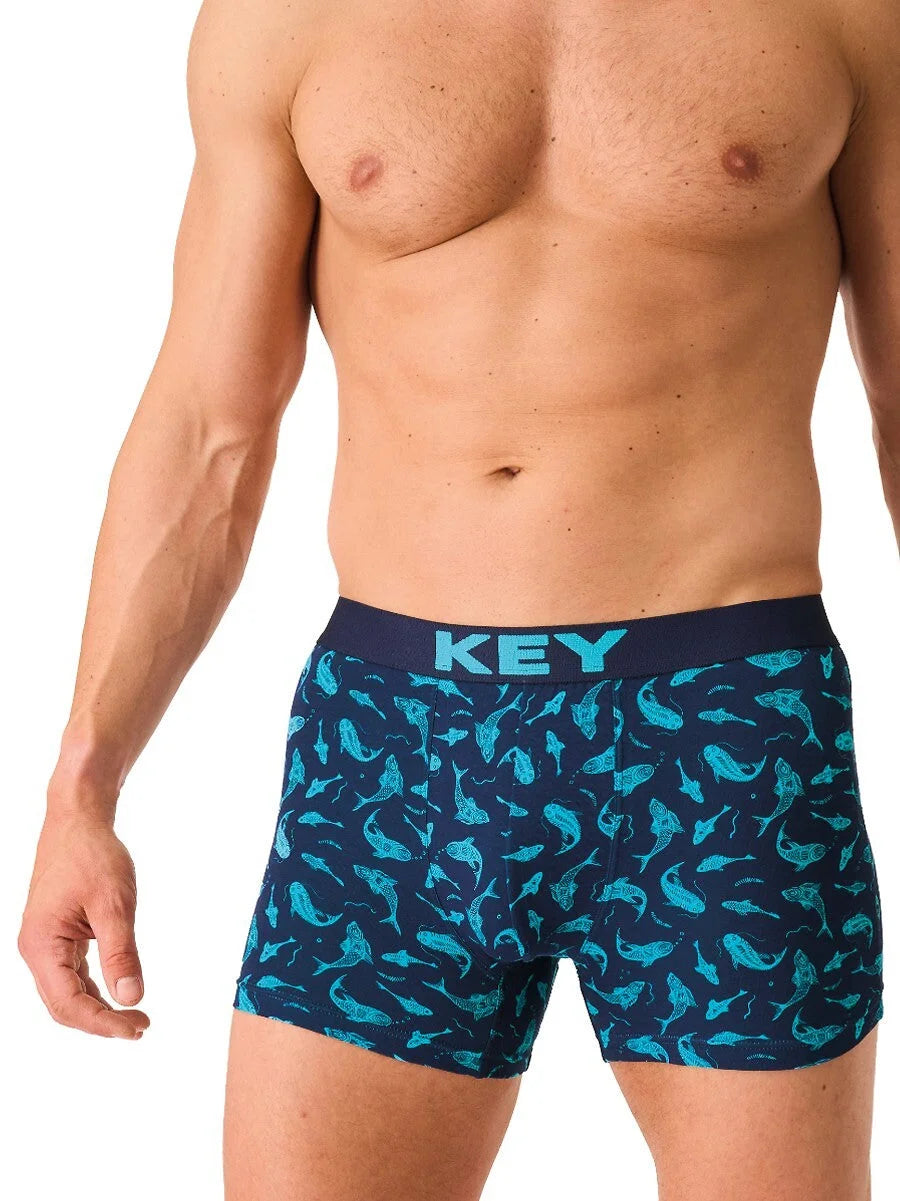 Mxh 941 - boxer uomo cotone fantasia pesci