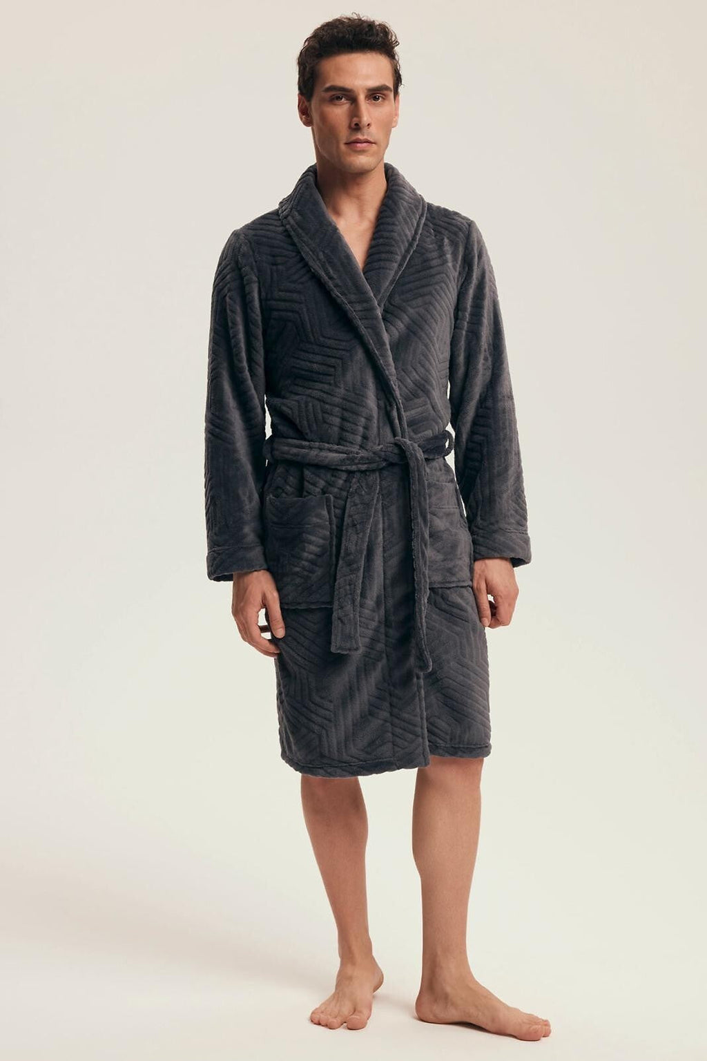 Nandu | vestaglia classica da uomo con fantasia a rilievo