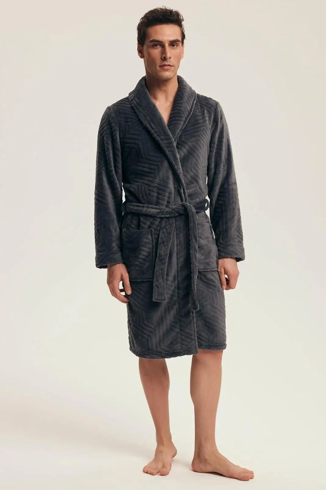 Nandu | vestaglia classica da uomo con fantasia a rilievo