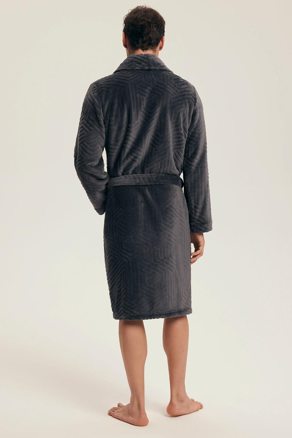 Nandu | vestaglia classica da uomo con fantasia a rilievo