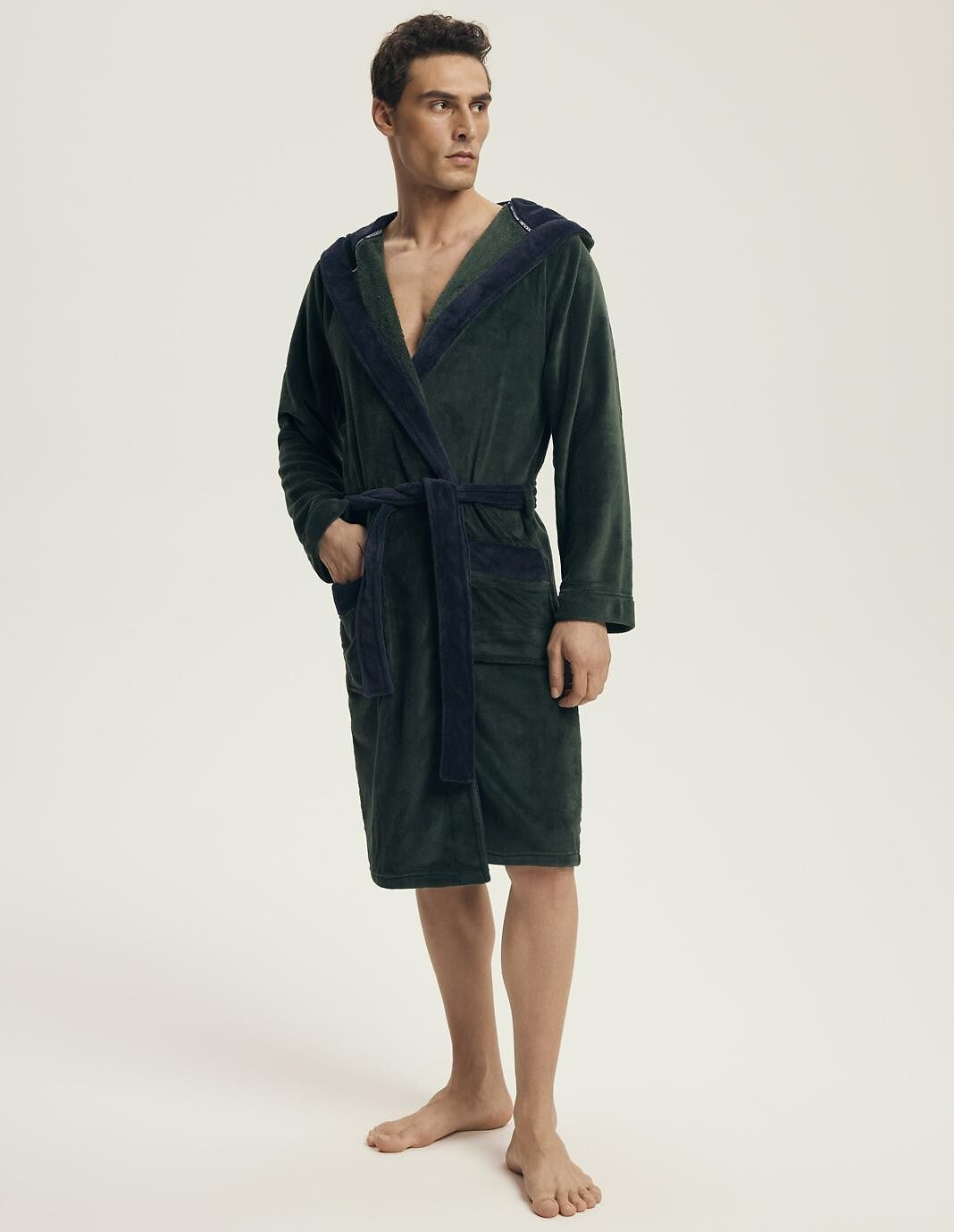 Natch | vestaglia da uomo in morbido pile con cappuccio